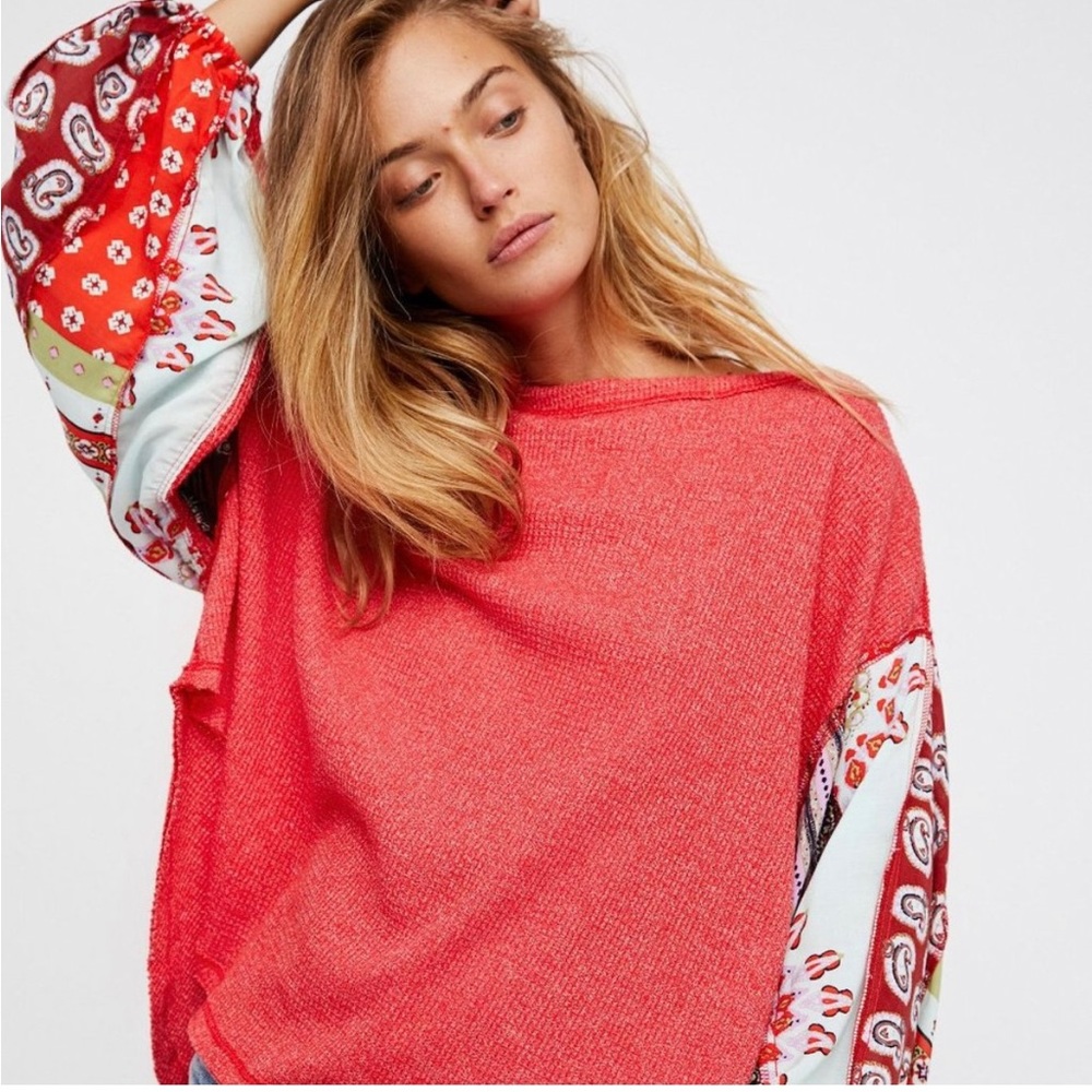 We the free bandana sleeve thermal top